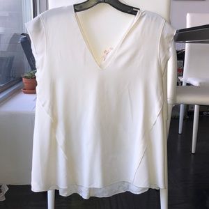Rebecca Taylor double v neck lace back tee